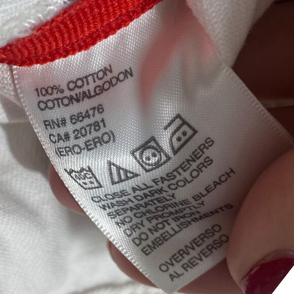 VINTAGE Y2K Tommy Hilfiger white denim jacket with embroidered logo on back XL - Picture 9 of 10